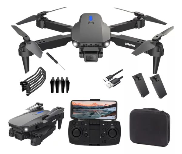 Drone E88 Con Doble Cámara Hd Negro 2.4ghz 2 Batería - Imagen 3